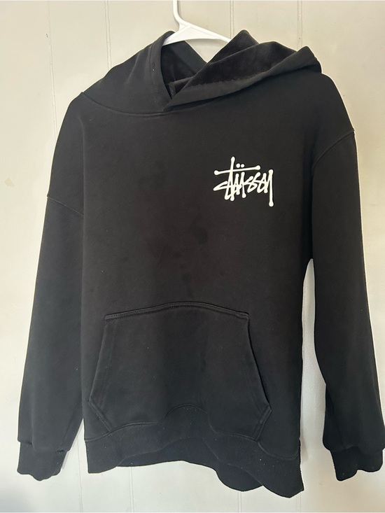 Other - Stüssy Black Pullover Hoodie Large Logo Graphic Streetwear Size M